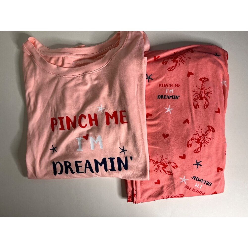 Pinch Me I'm Dreamin' Lobster and Hearts Pajamas Top and Leggings NWOT